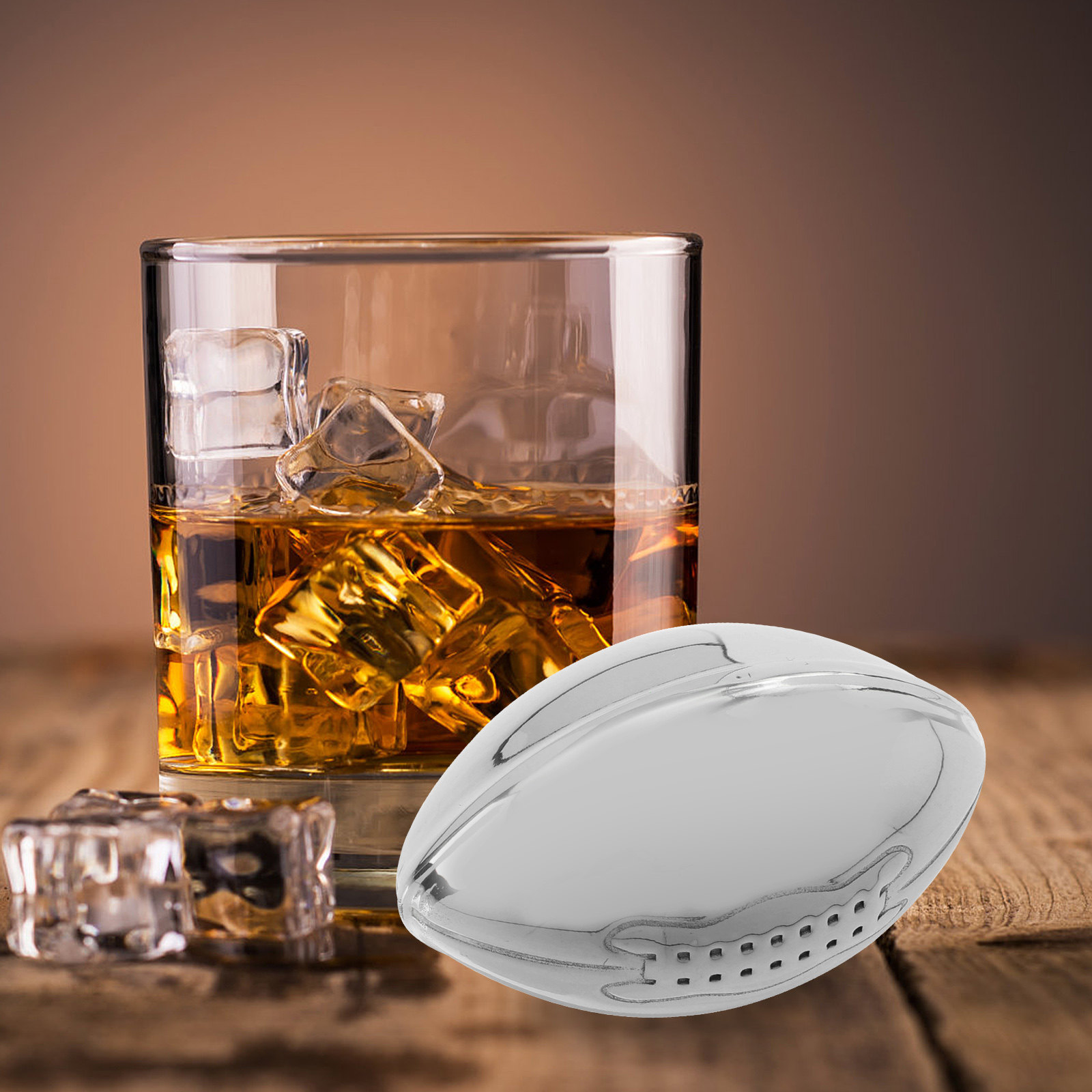 Wine Beer The Whiskey - Stainless Steel Ice Cube Set Rugby