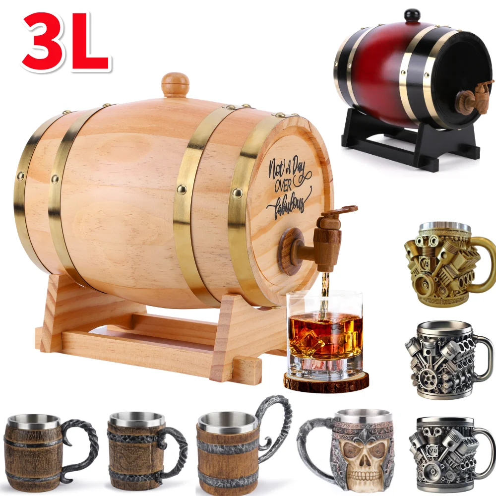 3L Wooden Whiskey Barrel with  - Wine Beer The Whiskey recension och pris