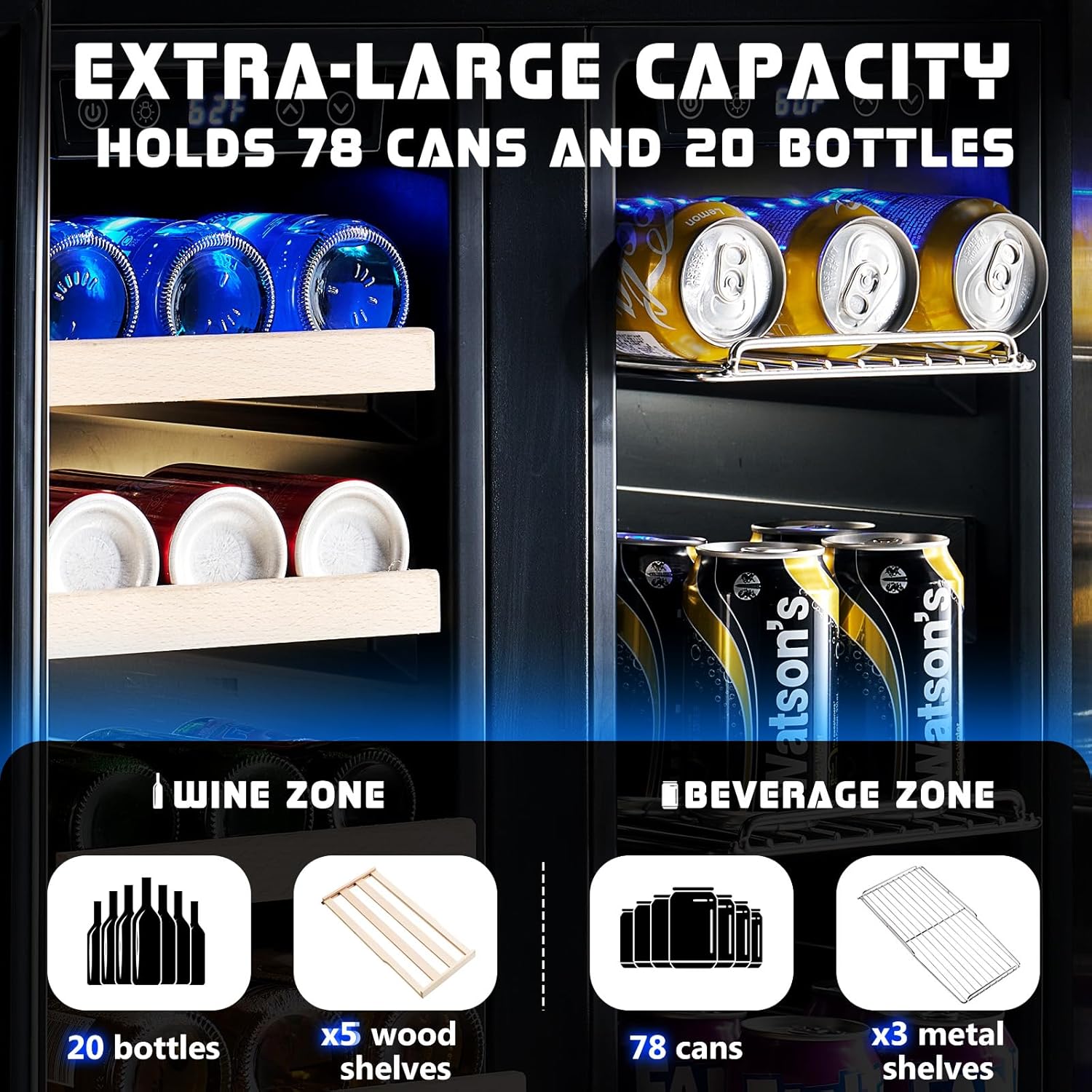 Beverage Refrigerator - 24-Inc - Wine Beer Fridge Dual Zone recension och pris