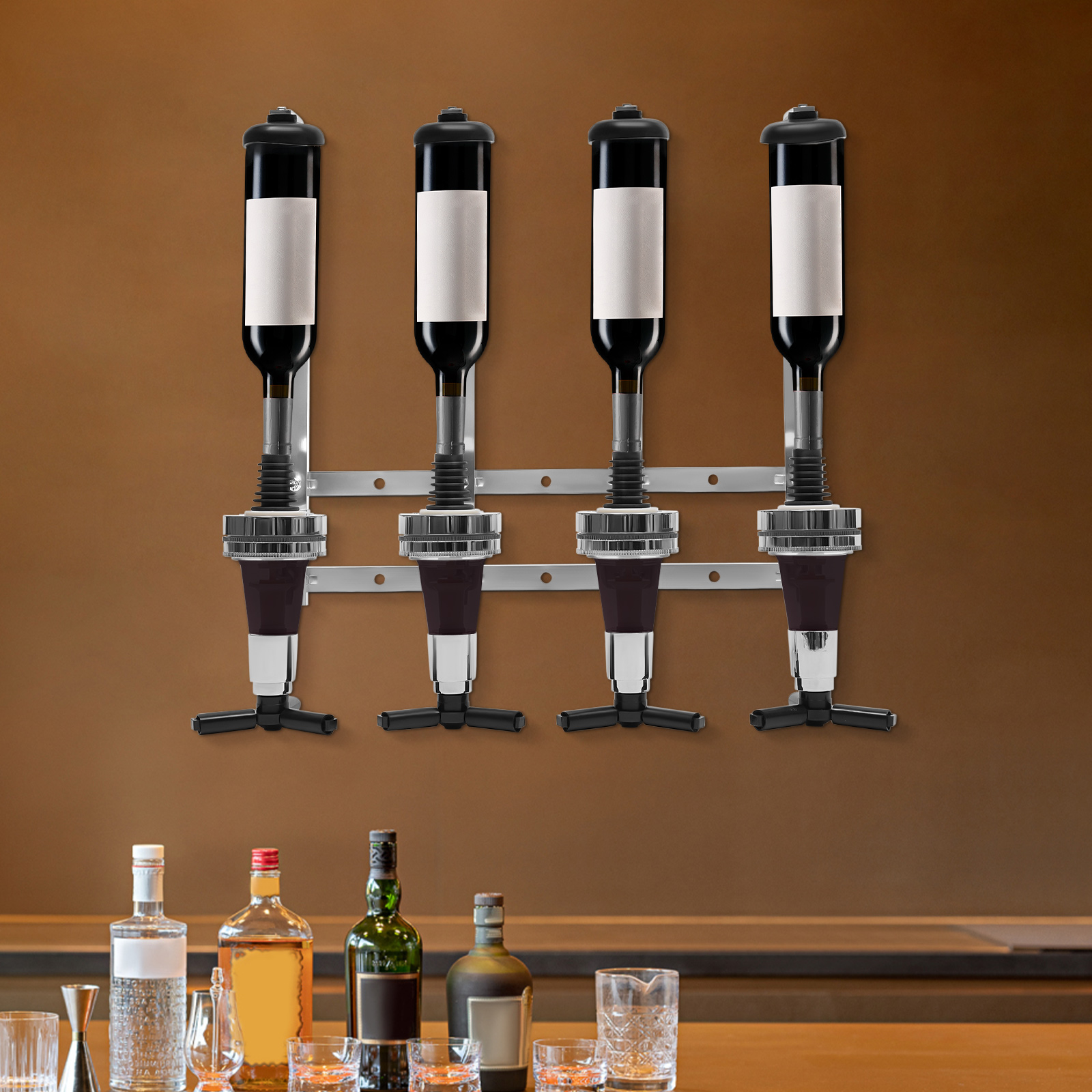 Modern 4 Bottle Dispenser Whis - Wine To Beer To Liquor recension och pris