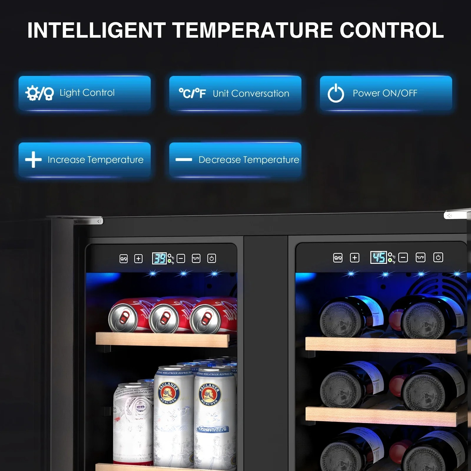 Wine and Beverage Refrigerator - Wine Beer Fridge Dual Zone recension och pris