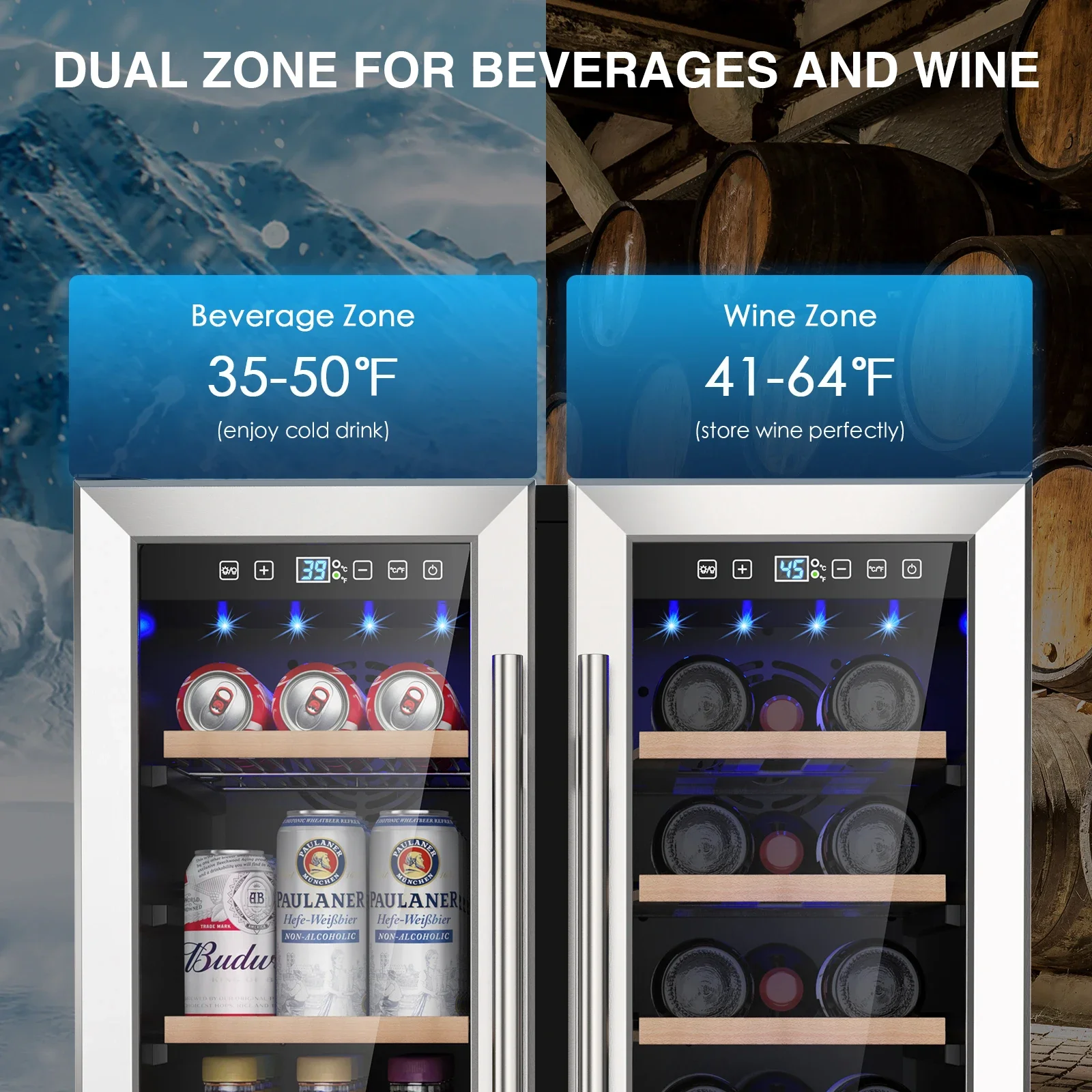 SAT Wine and Beverage Refriger - Wine Beer Fridge Dual Zone recension och pris