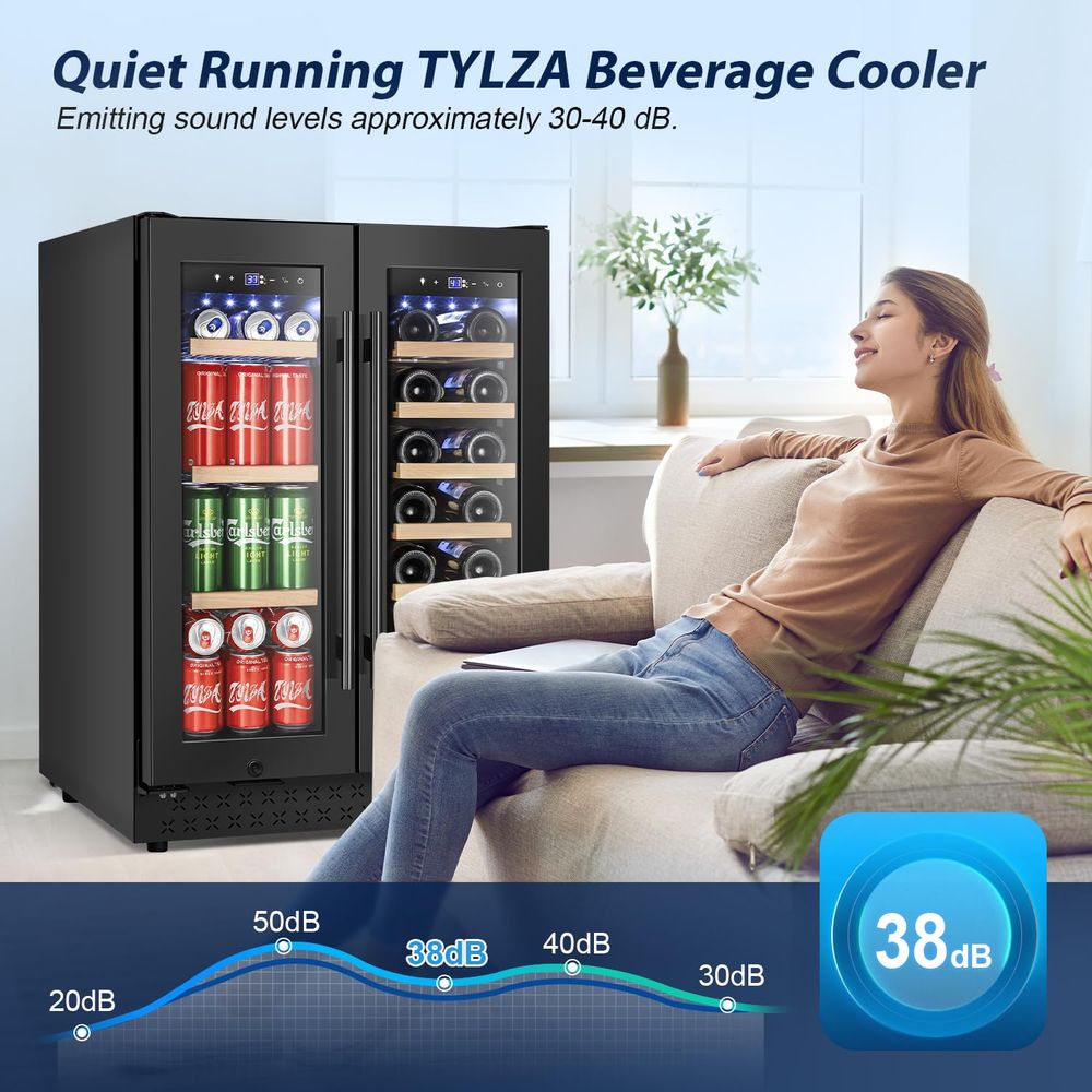 24 Inch Wine and Beverage Refr - Wine Beer Fridge Dual Zone recension och pris