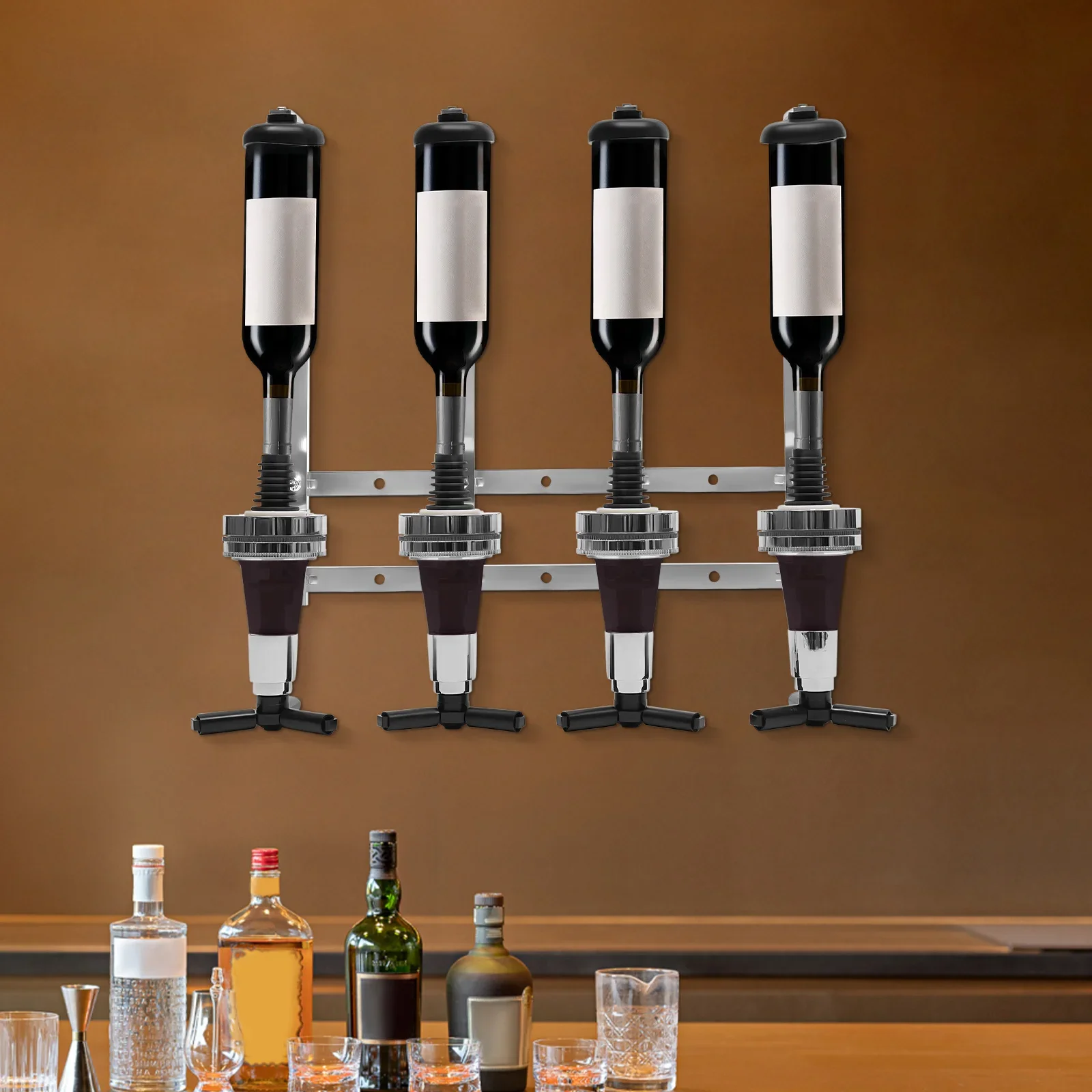4-Bottle Wall Mount Liquor Dis - Wine To Beer To Liquor recension och pris