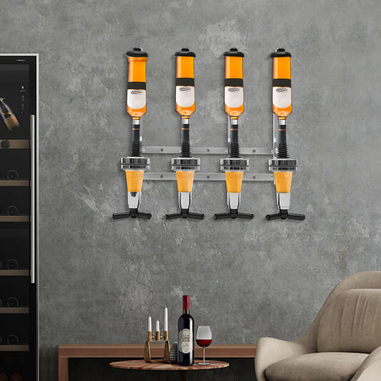 4-Bottle Wall Mount Liquor Dis - Wine To Beer To Liquor recension och pris